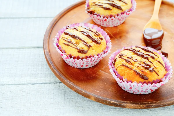 Lemon muffins on a tray — Stock Photo, Image