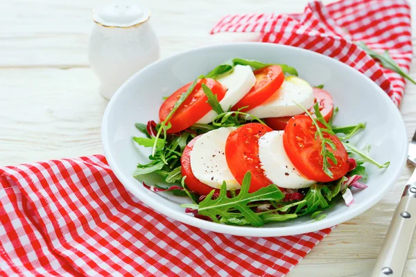 Salade avec mozzarella et tomates — Photo