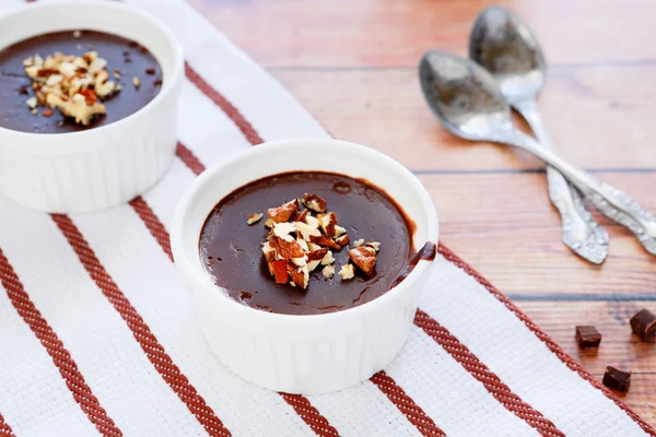 Portioned chocolate pudding — Stok Foto