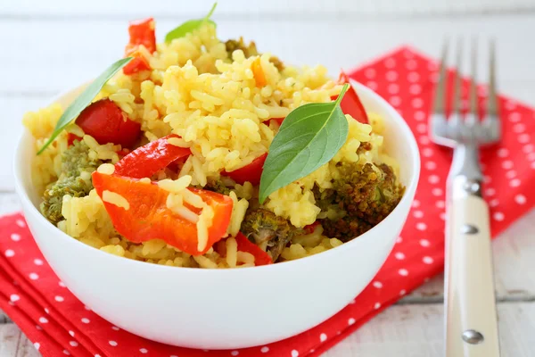 Vegetable pilaf with paprika — Stock Photo, Image