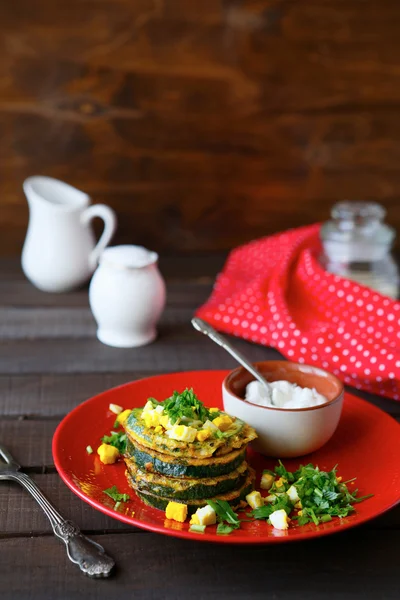 Stack of fried courgettes — Stock Photo, Image