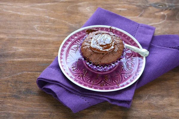 Mini-Schokoladenkuchen, Lebensmittel Nahaufnahme — Stockfoto