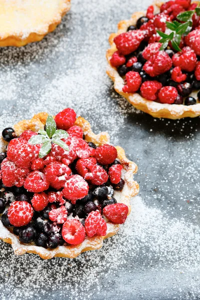 Rustic mini tart with berries — Stock Photo, Image