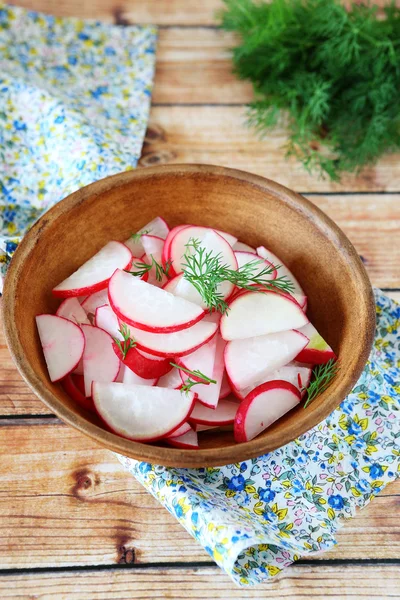 Salad of radishes in a bowl — Stock Photo, Image