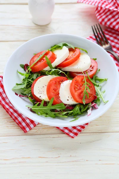 Frischer Tomatensalat mit Mozzarell — Stockfoto
