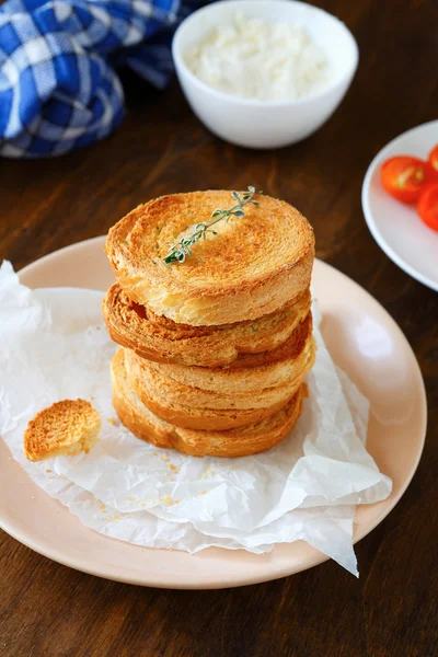 Fresh toast on a plate — Stock Photo, Image