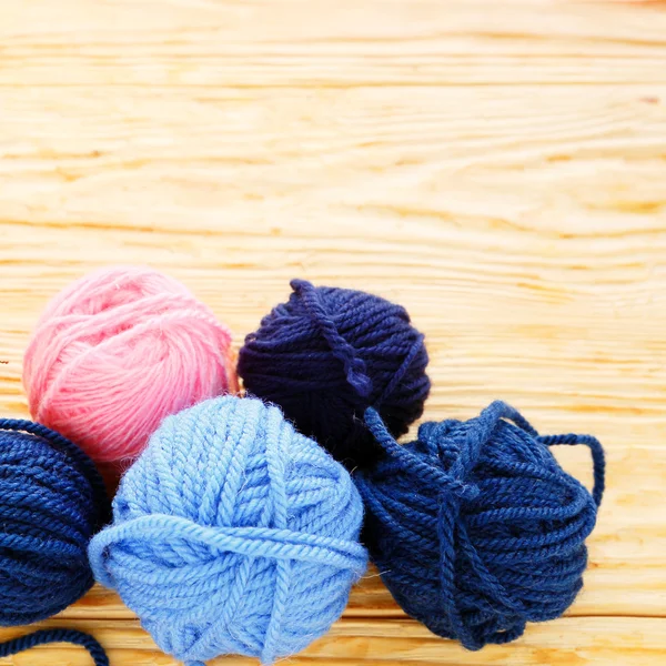 Colorful balls of yarn for knitting — Stock Photo, Image