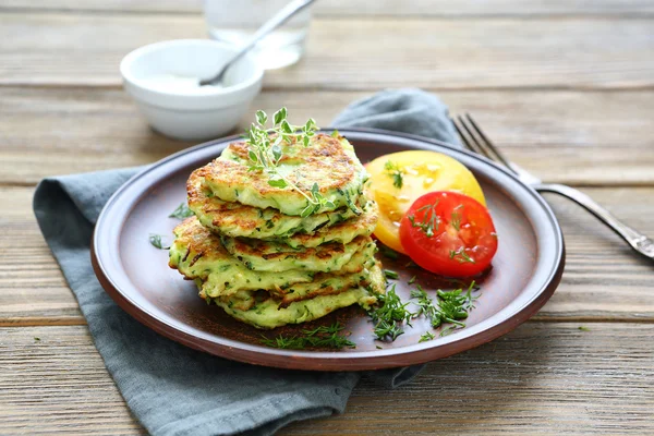 Stack of pancakes from vegetable marrows — Stock Photo, Image