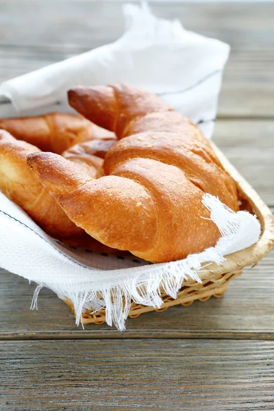 Croissants in the bread basket — Stock Photo, Image