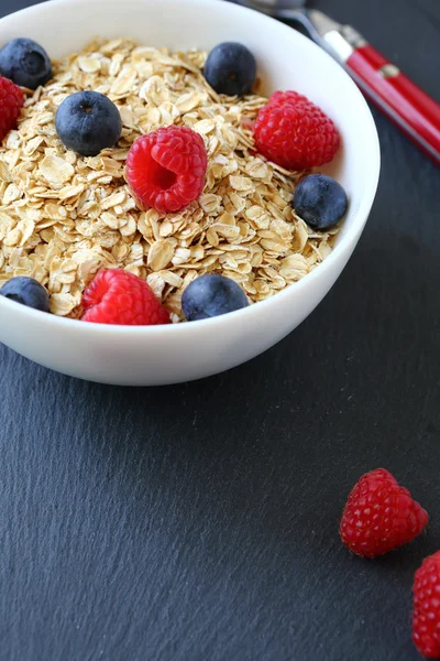 Flocken mit Beeren in einer Schüssel — Stockfoto