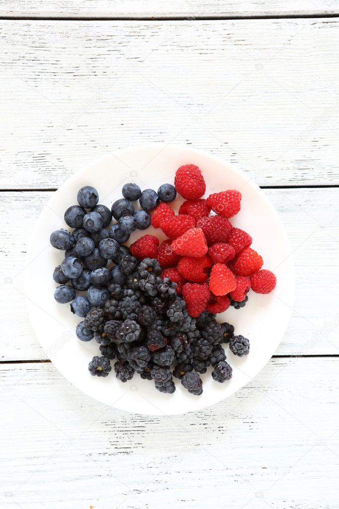 fresh summer berries on a plate