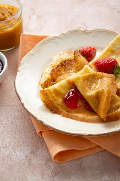 Close Pancake Jam Berry — Stock Photo, Image