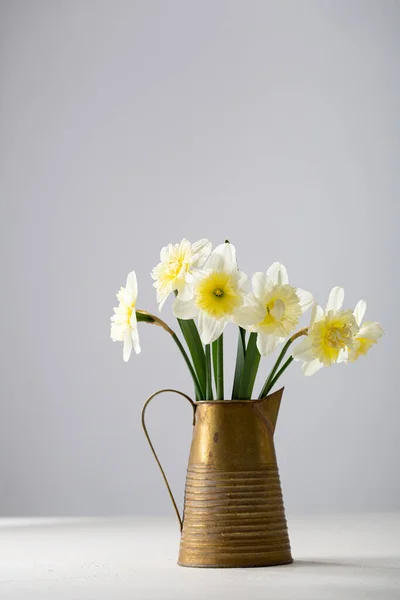 Frühlingsblumen Narzissen Vintage Topf — Stockfoto