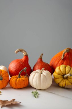 Balkabağı setiyle sonbahar tatili arka planı