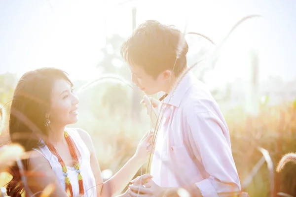 An in love young couple playing with each others taken intention — Stock Photo, Image