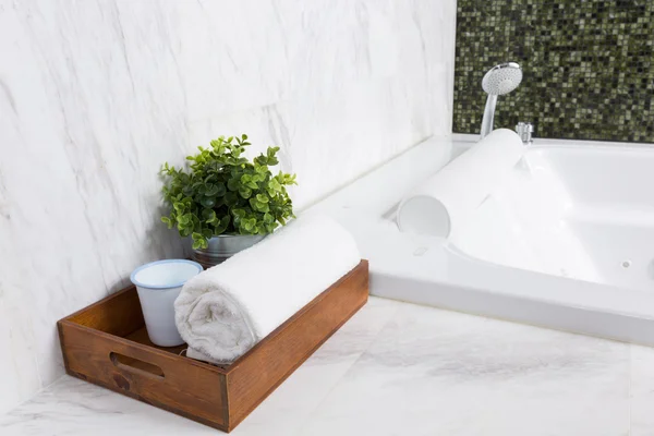 Modern jacuzzi bathtub — Stock Photo, Image