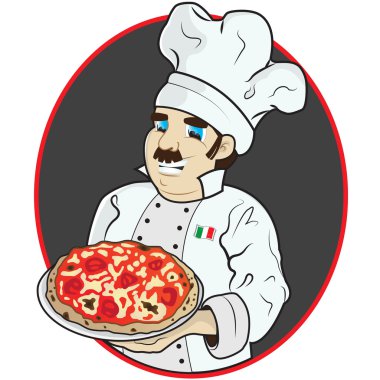 Şef pizza ile