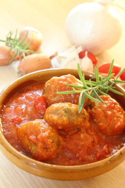 Meat ball in tomato sauce — Stock Photo, Image