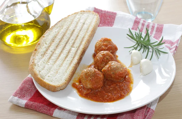 Meat ball in tomato sauce — Stock Photo, Image