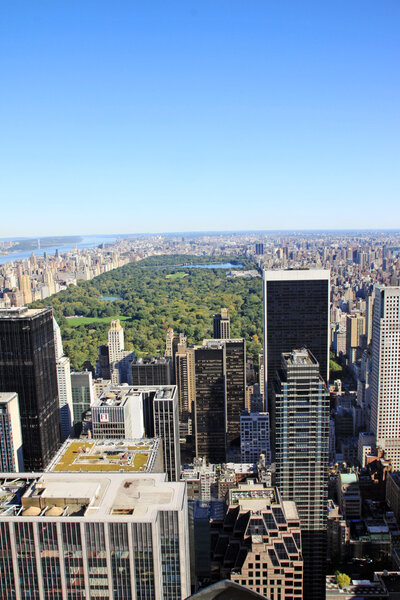 A view of Manhattan and the central park in New york