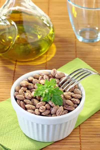 Borlotti beans on the table — Stock Photo, Image