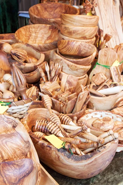 Olive wood handcrafts — Stock Photo, Image