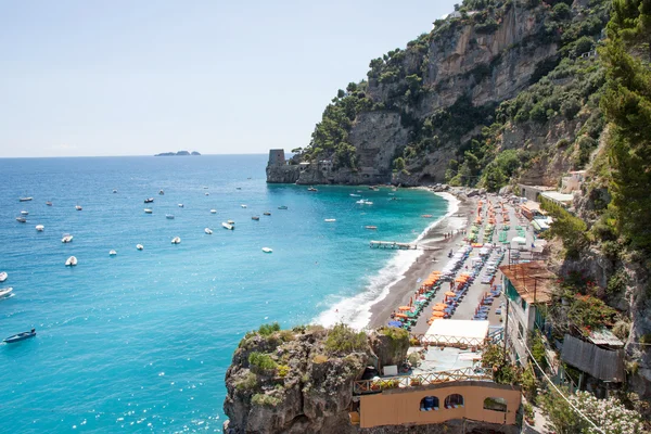 Positano beach, costiera amalfitana, İtalya — Stok fotoğraf