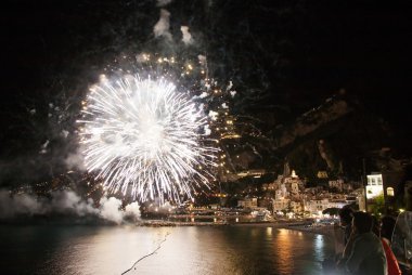 Fireworks uygulamasında, amalfi, İtalya