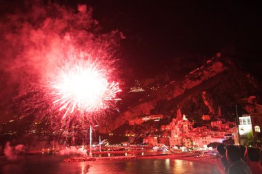 Fireworks uygulamasında, amalfi, İtalya