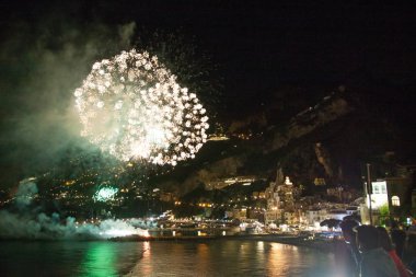 Fireworks uygulamasında, amalfi, İtalya