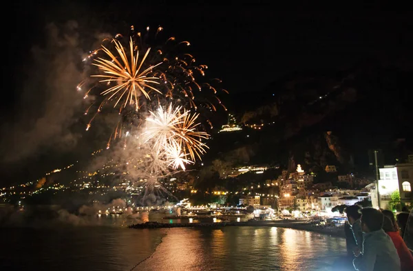 Fireworks uygulamasında, amalfi, İtalya