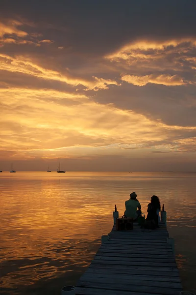 Coucher de soleil à Caye Caulker, Belize — Photo