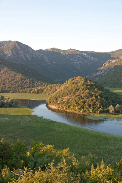 Fiume Crnojevica nel Parco Nazionale del Lago di Skadar, Montenegro — Foto Stock