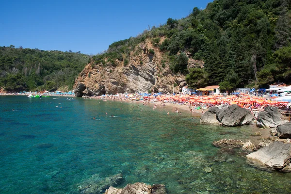 Pláž starého města budva, Černá Hora — Stock fotografie