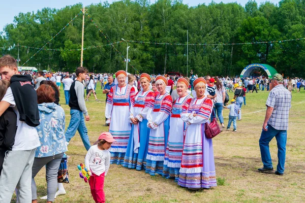 Ufa Chishmy Russland 2021 Nationaler Tatarisch Baschkirischer Feiertag Sabantuy Frauen — Stockfoto