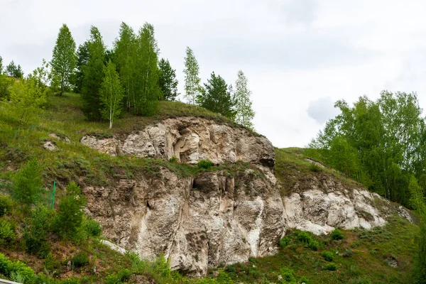 Falaises Abruptes Dessus Des Grottes Glace Kungur Territoire Complexe Touristique — Photo