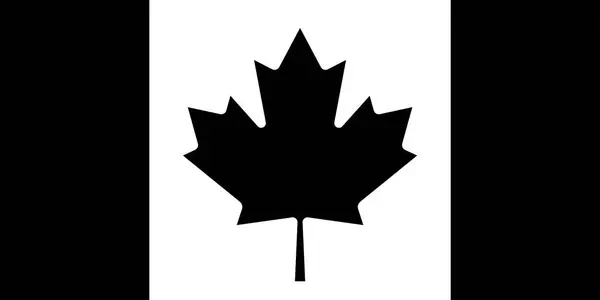 National Flag Canada Black White Isolated — Stock Photo, Image