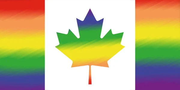 Bandera Falsa Canadá Bandera Canadiense Colores Arco Iris Del Orgullo — Foto de Stock