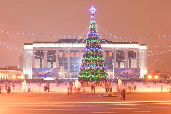 Main Christmass Tree of Minsk city. — Stock Photo, Image