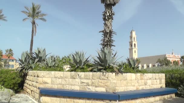 Jaffa'nın eski şehir St. peters Kilisesi — Stok video