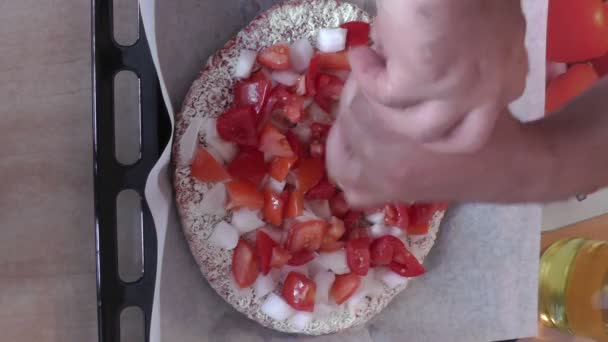 Pizza maken — Stockvideo