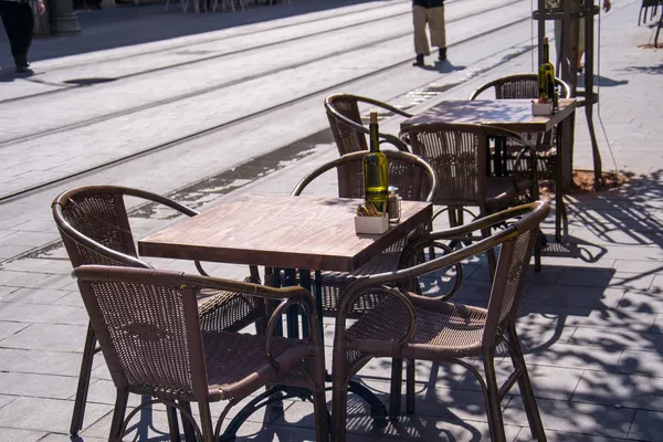 Café na rua Jaffa em Jerusalém Fotografias De Stock Royalty-Free