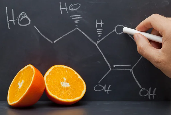 Vitamine c structuur — Stockfoto