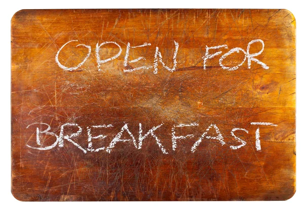 Otevřeno na snídani — Stock fotografie