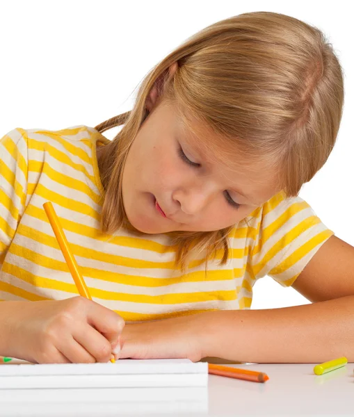 Young girl drawing — Stock Photo, Image