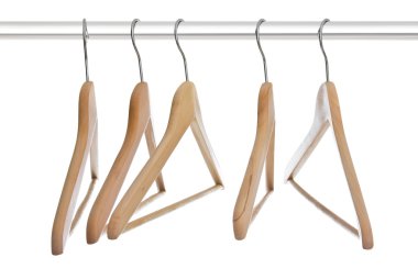 Grup boş ahşap askı