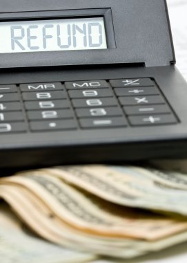 Tax refund calculation clipart