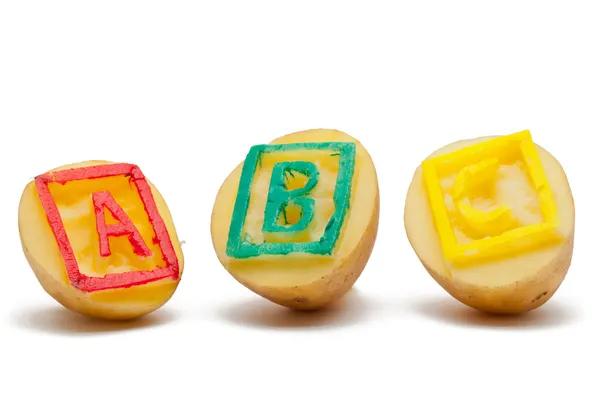 Sellos de patata ABC — Foto de Stock