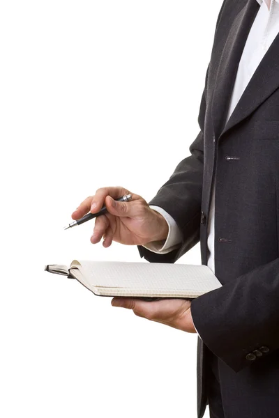 Businessman with notebook — Stock Photo, Image