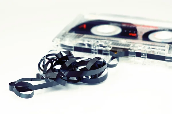 Broken audio tape — Stockfoto